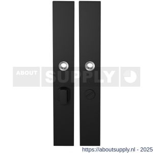 GPF Bouwbeslag ZwartWit 8100.75 XL WC55/8 groot langschild XL rechthoekig enkelverend 282x40x8,5 mm WC55/8 grote knop zwart - S21007553 - afbeelding 1