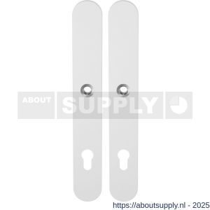 GPF Bouwbeslag ZwartWit 8100.80 XL PC92 langschild XL afgerond enkelverend 282x40x8,5 mm PC92 wit - S21011235 - afbeelding 1