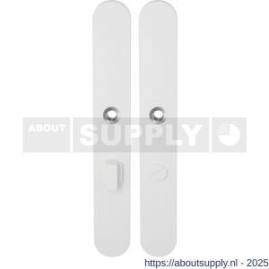 GPF Bouwbeslag ZwartWit 8100.80 XL WC63/8 groot langschild XL afgerond enkelverend 282x40x8,5 mm WC63/8 grote knop wit - S21007572 - afbeelding 1