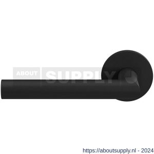 GPF Bouwbeslag Entree 810VZL L-haaks model 19 mm deurkruk gatdeel op rozet linkswijzend zwart - S21010222 - afbeelding 1
