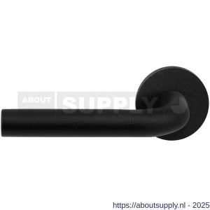 GPF Bouwbeslag ZwartWit 8200.61-00L/R Aka deurkruk gatdeel op rond rozet 50x8 mm links-rechtswijzend zwart - S21010226 - afbeelding 1