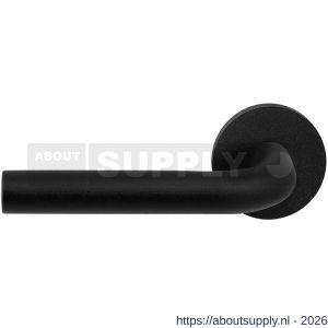 GPF Bouwbeslag ZwartWit GPF8200.61-00L/R Aka deurkruk gatdeel op rond rozet 50x8 mm links-rechtswijzend zwart - S21010226 - afbeelding 1