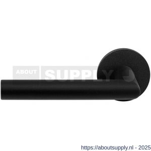 GPF Bouwbeslag ZwartWit 8210.61-00L/R Toi deurkruk gatdeel op rond rozet 50x8 mm links-rechtswijzend zwart - S21010230 - afbeelding 1
