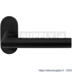 GPF Bouwbeslag ZwartWit 8210.61-04R Toi deurkruk gatdeel op ovaal rozet 70x32x10 mm rechtswijzend zwart - S21010236 - afbeelding 1