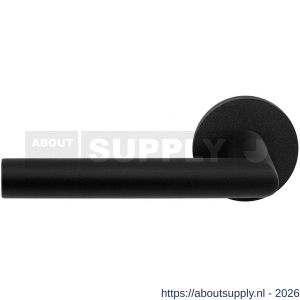 GPF Bouwbeslag ZwartWit GPF8210.61-00L/R Toi deurkruk gatdeel op rond rozet 50x8 mm links-rechtswijzend zwart - S21010230 - afbeelding 1