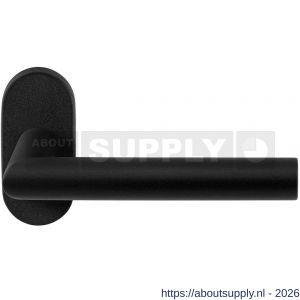 GPF Bouwbeslag ZwartWit GPF8210.61-04R Toi deurkruk gatdeel op ovaal rozet 70x32x10 mm rechtswijzend zwart - S21010236 - afbeelding 1