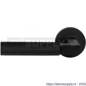 GPF Bouwbeslag ZwartWit 8213.61-00L/R Kuri deurkruk gatdeel op rond rozet 50x8 mm links-rechtswijzend zwart - S21010244 - afbeelding 1