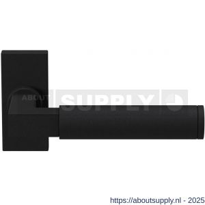 GPF Bouwbeslag ZwartWit 8213.61-01R Kuri deurkruk gatdeel op rechthoekige rozet 70x32x10 mm rechtswijzend zwart - S21010246 - afbeelding 1