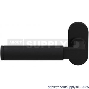 GPF Bouwbeslag ZwartWit 8213.61-04L Kuri deurkruk gatdeel op ovaal rozet 70x32x10 mm linkswijzend zwart - S21010249 - afbeelding 1