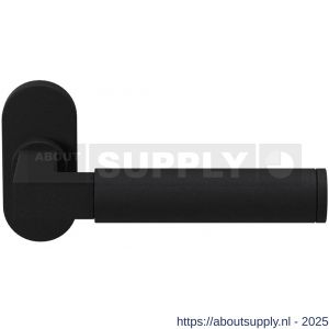 GPF Bouwbeslag ZwartWit 8213.61-04R Kuri deurkruk gatdeel op ovaal rozet 70x32x10 mm rechtswijzend zwart - S21010250 - afbeelding 1