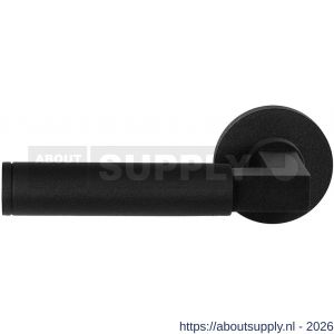 GPF Bouwbeslag ZwartWit GPF8213.61-00L/R Kuri deurkruk gatdeel op rond rozet 50x8 mm links-rechtswijzend zwart - S21010244 - afbeelding 1