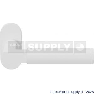 GPF Bouwbeslag ZwartWit 8214.62-04 Kuri deurkruk op ovaal rozet 70x32x10 mm wit - S21013950 - afbeelding 1