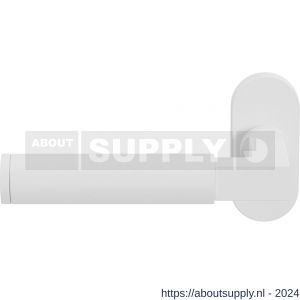 GPF Bouwbeslag ZwartWit 8214.62-04L Kuri deurkruk gatdeel op ovaal rozet 70x32x10 mm linkswijzend wit - S21013954 - afbeelding 1