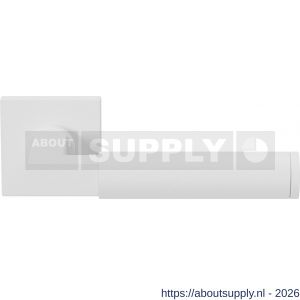 GPF Bouwbeslag ZwartWit GPF8214.62-02R Kuri deurkruk gatdeel op vierkant rozet 50x50x8 mm rechtswijzend wit - S21013956 - afbeelding 1