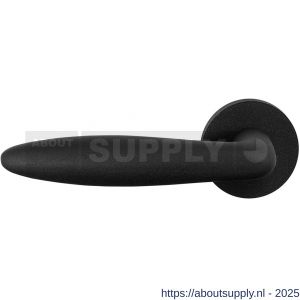 GPF Bouwbeslag ZwartWit 8220.61-00L/R Pepe deurkruk gatdeel op rond rozet 50x8 mm links-rechtswijzend zwart - S21010268 - afbeelding 1