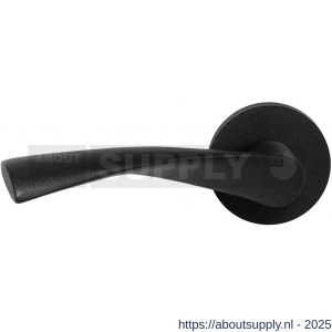 GPF Bouwbeslag ZwartWit 8225.61-00L Kino deurkruk gatdeel op rond rozet 50x8 mm linkswijzend zwart - S21010274 - afbeelding 1