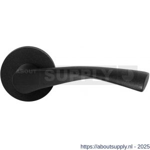 GPF Bouwbeslag ZwartWit 8225.61-00R Kino deurkruk gatdeel op rond rozet 50x8 mm rechtswijzend zwart - S21010275 - afbeelding 1
