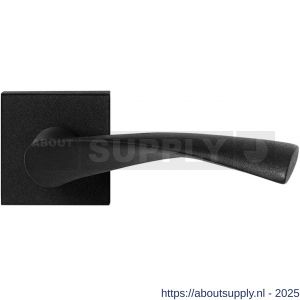 GPF Bouwbeslag ZwartWit 8225.61-02R Kino deurkruk gatdeel op vierkant rozet 50x50x8 mm rechtswijzend zwart - S21010277 - afbeelding 1