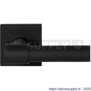 GPF Bouwbeslag ZwartWit 8234.61-02R Hipi Deux+ deurkruk gatdeel op vierkant rozet 50x50x8 mm rechtswijzend zwart - S21010298 - afbeelding 1