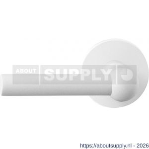 GPF Bouwbeslag ZwartWit GPF8237.62-00L/R Hipi deurkruk gatdeel op rond rozet 50x8 mm links-rechtswijzend wit - S21013994 - afbeelding 1