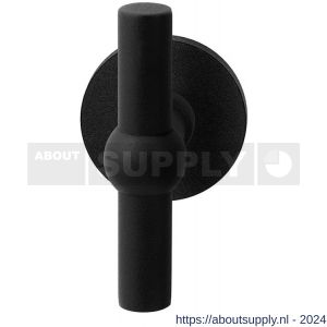 GPF Bouwbeslag ZwartWit 8240.61-05 Hipi kruisknop op rond rozet 50x6 mm vast met knopvastzetter zwart - S21014004 - afbeelding 1