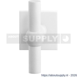 GPF Bouwbeslag ZwartWit GPF8242.62-02R Hipi kruiskruk gatdeel op vierkant rozet 50x50x8 mm rechtswijzend wit - S21014010 - afbeelding 1
