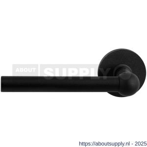 GPF Bouwbeslag ZwartWit 8245.61-00L/R Hipi deurkruk gatdeel op rond rozet 50x8 mm links-rechtswijzend zwart - S21010329 - afbeelding 1