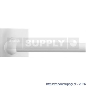 GPF Bouwbeslag ZwartWit GPF8247.62-02R Hipi deurkruk gatdeel op vierkant rozet 50x50x8 mm rechtswijzend wit - S21014027 - afbeelding 1
