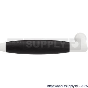 GPF Bouwbeslag ZwartWit 8258L/R XL Ika XL deurkruk gatdeel links-rechtswijzend haaks met trapezium eindknop wit-ebben - S21005829 - afbeelding 1