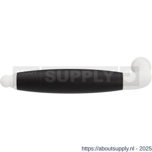 GPF Bouwbeslag ZwartWit 8263L/R XL Ika XL deurkruk gatdeel links-rechtswijzend gebogen met ronde eindknop wit-ebben - S21005833 - afbeelding 1