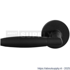 GPF Bouwbeslag ZwartWit 8265.61-00L/R Ika deurkruk gatdeel op rond rozet 50x8 mm links-rechtswijzend zwart - S21010346 - afbeelding 1