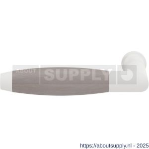 GPF Bouwbeslag ZwartWit 8277L/R Ika deurkruk gatdeel links-rechtswijzend haaks met trapezium eindknop wit-eiken whitewash - S21005851 - afbeelding 1