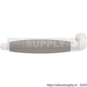 GPF Bouwbeslag ZwartWit 8283L/R XL Ika XL deurkruk gatdeel links-rechtswijzend gebogen met ronde eindknop wit-eiken whitewash - S21005857 - afbeelding 1