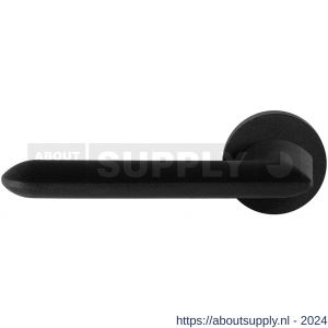 GPF Bouwbeslag ZwartWit 8290.61-00L Wini deurkruk gatdeel op rond rozet 50x8 mm linkswijzend zwart - S21010366 - afbeelding 1