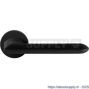 GPF Bouwbeslag ZwartWit 8290.61-00R Wini deurkruk gatdeel op rond rozet 50x8 mm rechtswijzend zwart - S21010367 - afbeelding 1