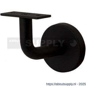GPF Bouwbeslag ZwartWit 8780.61 leuninghouder 75 mm hoog 64 mm rozet vlak zadel zwart - S21005232 - afbeelding 1
