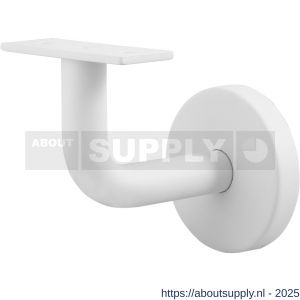 GPF Bouwbeslag ZwartWit 8780.62 leuninghouder 75 mm hoog 64 mm rozet vlak zadel wit - S21005231 - afbeelding 1