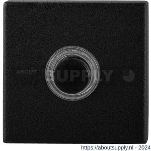 GPF Bouwbeslag ZwartWit 8826.02 beldrukker vierkant 50x50x8 mm met zwarte button zwart - S21000171 - afbeelding 1