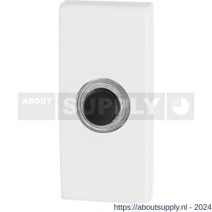 GPF Bouwbeslag ZwartWit 8826.41 beldrukker rechthoekig 70x32x10 mm met zwarte button wit - S21008854 - afbeelding 1