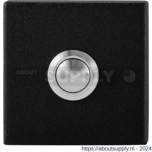 GPF Bouwbeslag ZwartWit 8827.02 beldrukker vierkant 50x50x8 mm met RVS button zwart - S21008955 - afbeelding 1