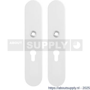 GPF Bouwbeslag ZwartWit 8861.62/55 veiligheids schilden SKG*** 248x52 mm afgerond PC55 wit - S21008616 - afbeelding 1