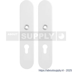 GPF Bouwbeslag ZwartWit 8861.62/72 veiligheids schilden SKG*** 248x52 mm afgerond PC72 wit - S21008617 - afbeelding 1
