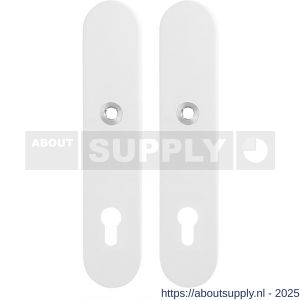 GPF Bouwbeslag ZwartWit 8861.62/92 veiligheids schilden SKG*** 248x52 mm afgerond PC92 wit - S21008618 - afbeelding 1
