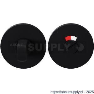 GPF Bouwbeslag Entree 8903VZ toiletgarnituur 53x6 mm stift 8 mm met rood-wit indicator zwart - S21011408 - afbeelding 1