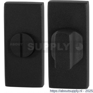 GPF Bouwbeslag ZwartWit 8910.01 toiletgarnituur rechthoekig 70x32 mm stift 8 mm grote knop zwart - S21008317 - afbeelding 1