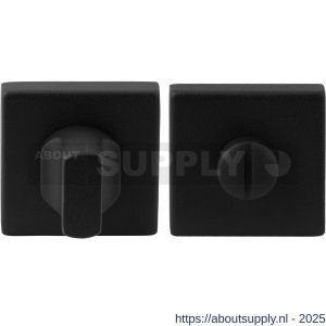 GPF Bouwbeslag ZwartWit 8910.02 toiletgarnituur vierkant 50x50x8 mm stift 8 mm grote knop zwart - S21003812 - afbeelding 1