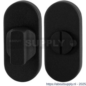 GPF Bouwbeslag ZwartWit 8910.04 toiletgarnituur ovaal 70x32 mm stift 8 mm grote knop zwart - S21008318 - afbeelding 1