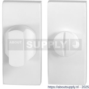 GPF Bouwbeslag ZwartWit 8910.41 toiletgarnituur rechthoekig 70x32 mm stift 8 mm grote knop wit - S21008319 - afbeelding 1