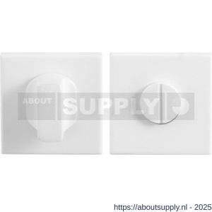 GPF Bouwbeslag ZwartWit 8910.42 toiletgarnituur vierkant 50x50x8 mm stift 8 mm grote knop wit - S21003805 - afbeelding 1