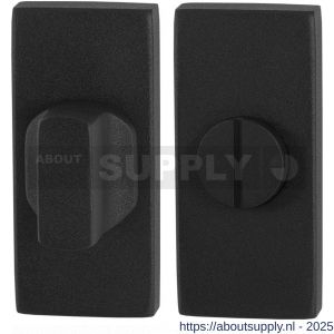GPF Bouwbeslag ZwartWit 8911.01 toiletgarnituur rechthoekig 70x32 mm stift 5 mm grote knop zwart - S21008654 - afbeelding 1